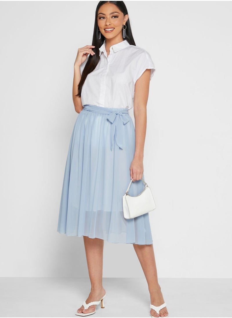 ELLA - Waist Tie A-Line Skirt - Image 1