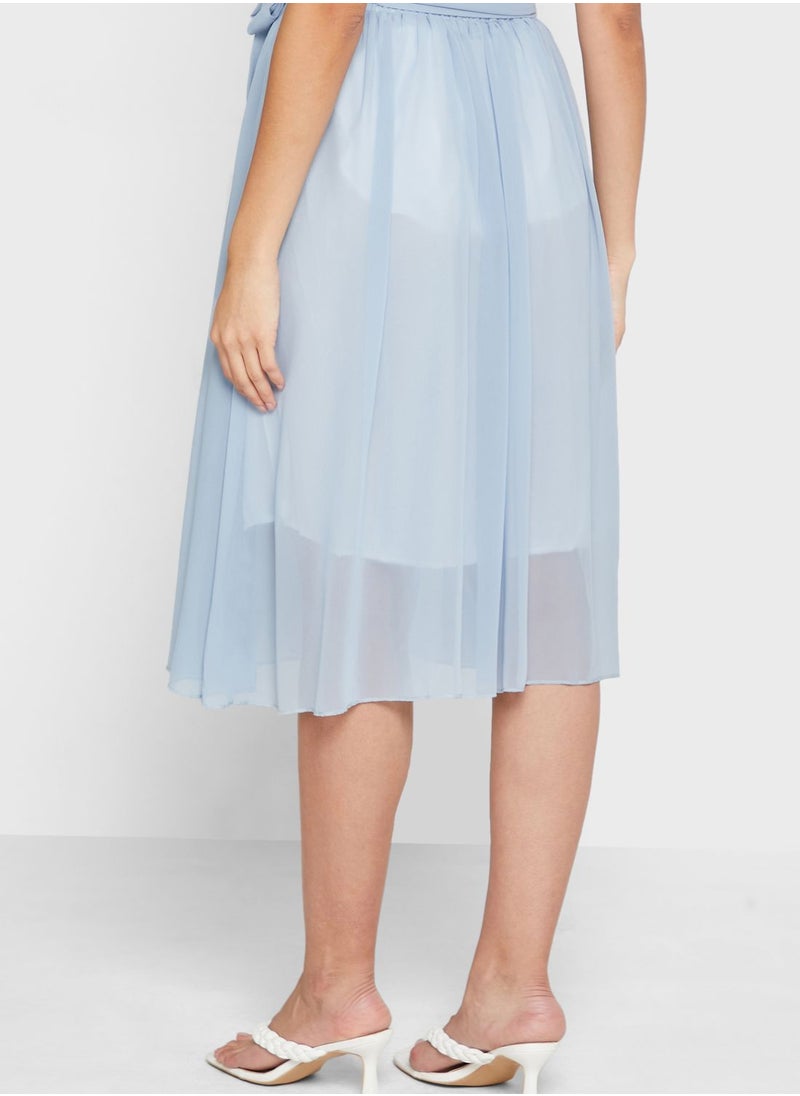 ELLA - Waist Tie A-Line Skirt - Image 1