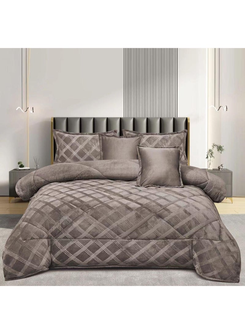 Moon Winter bedspread for two people, double-sided velvet and fur, size 230 x 250 cm