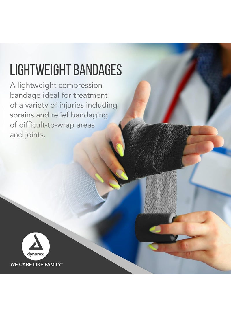 Dynarex Dynarex SensiWrap Bandage Rolls are a SelfSticking Wrap Provides Stay in Place Compression Great for Tough to Wrap Areas of The Body Over a Bandage or Tattoo Black 2 x 5 yds 1 Box of 36 Rolls  - Image 3