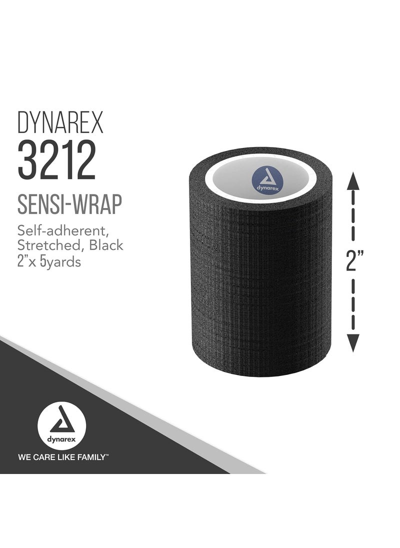 Dynarex Dynarex SensiWrap Bandage Rolls are a SelfSticking Wrap Provides Stay in Place Compression Great for Tough to Wrap Areas of The Body Over a Bandage or Tattoo Black 2 x 5 yds 1 Box of 36 Rolls  - Image 1