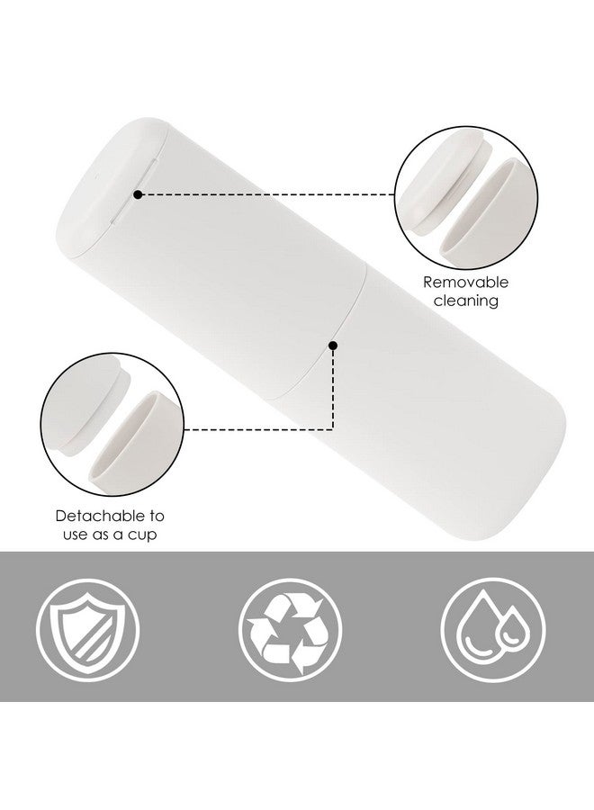 لينكيديا علبة تخزين معجون أسنان وفرشاة أسنان من لينكيديا، عبوة من قطعتين، محمولة للغرغرة، حامل فرشاة أسنان للسفر، مناسب للتخييم والمدرسة والأعمال والرحلات والحمام (رمادي فاتح) - Image 3