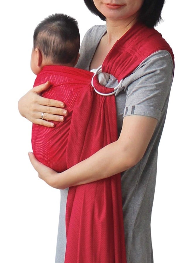 Vlokup Baby Water Ring Sling Carrier | Lightweight Breathable Mesh Baby Wrap for Infant, Newborn, Kids and Toddlers | Perfect for Summer, Swimming, Pool, Beach | Great for Dad Too Red - Image 5