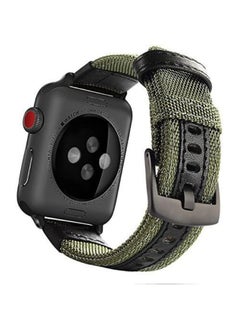 Trendy Touch Apple Watch Series 8 Ultra Band 49mm Nylon And Natural Leather Strap With Metal Buckle