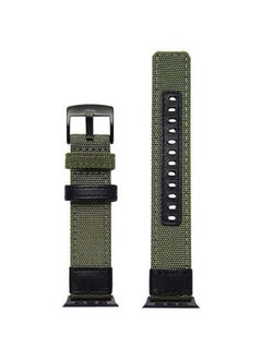 Generic Trendy Touch Apple Watch Series 8 Ultra Band 49mm Nylon And Natural Leather Strap With Metal Buckle  - Image 2