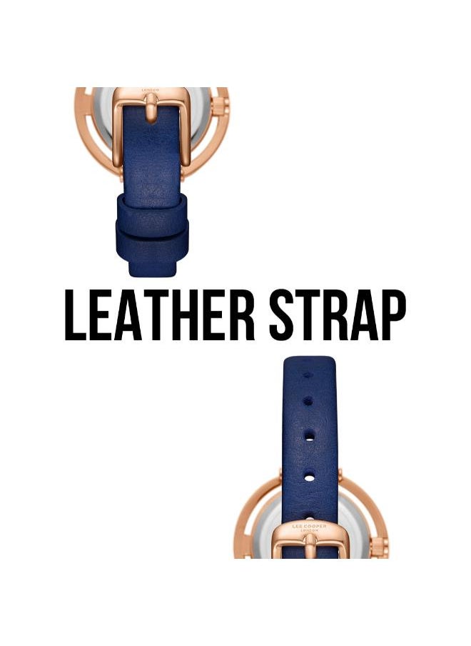 Lee Cooper Women's Analog Display Watch With Dark Blue Leather Strap - LC08034.499  - Image 2