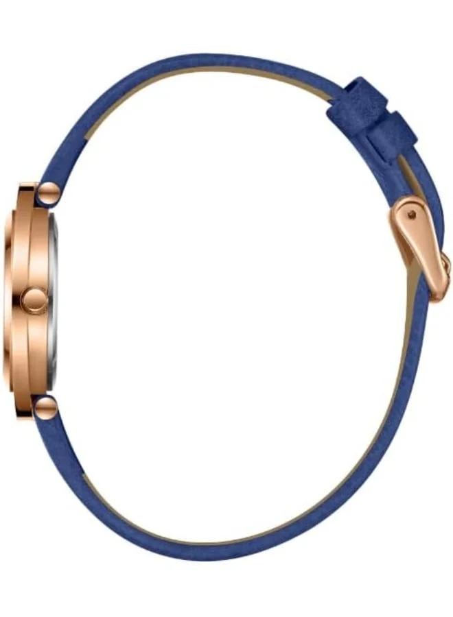 لي كوبر LEE COOPER Women's VJ21C1 Movement Watch, Analog Display and Leather Strap - LC08034.499, Dark Blue