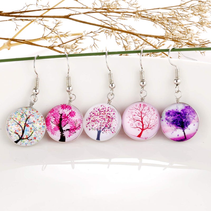 Tamhoo 12 Pairs Multicolor Dangle Earrings Set for Women and Women- Colorful Life of Tree Ball Hypoallergenic Drop Dangle Earrings- Lightweight dangling Earrings Wholesale in Bulk for -s Women - Image 5