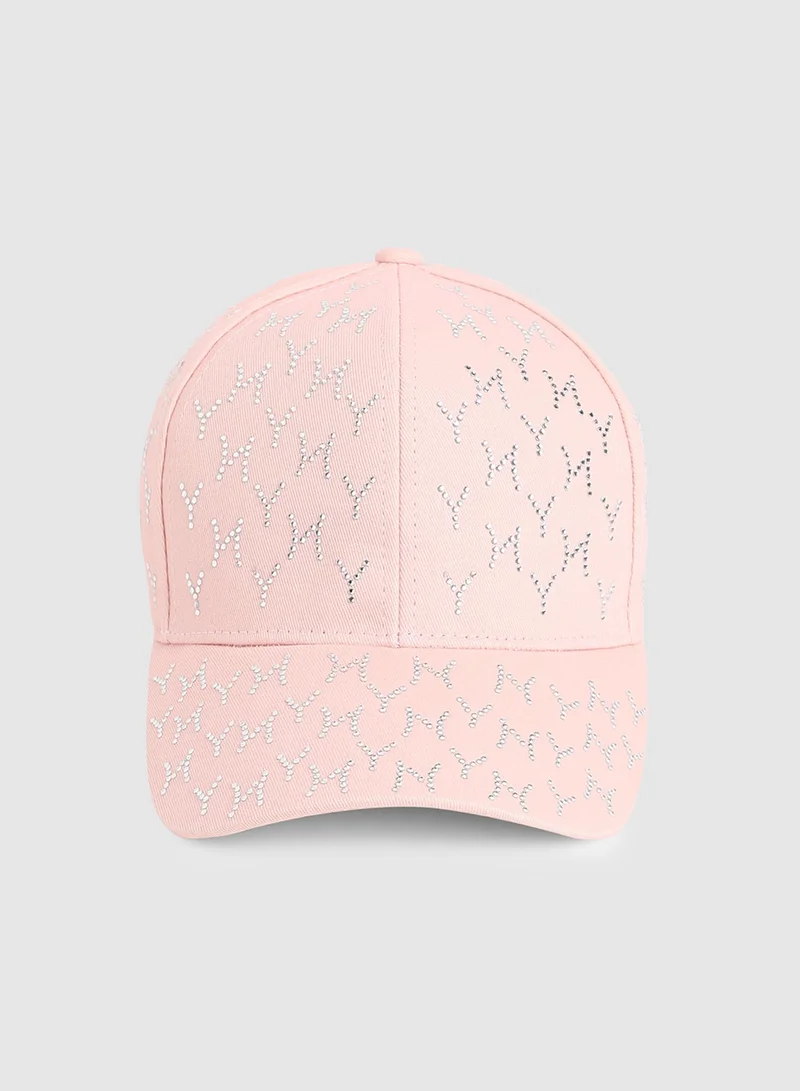 Haute Sauce Rhinestone Swirl Baseball Cap - Baby Pink