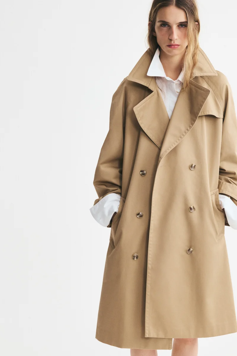 Tie-belt trench coat