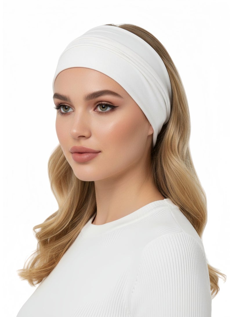 Hijab Scarf Solid Headwear Hijab Scarf for Travel Soft Cotton Crepe Crinkled Head Wrap Turban for Woman - Image 1