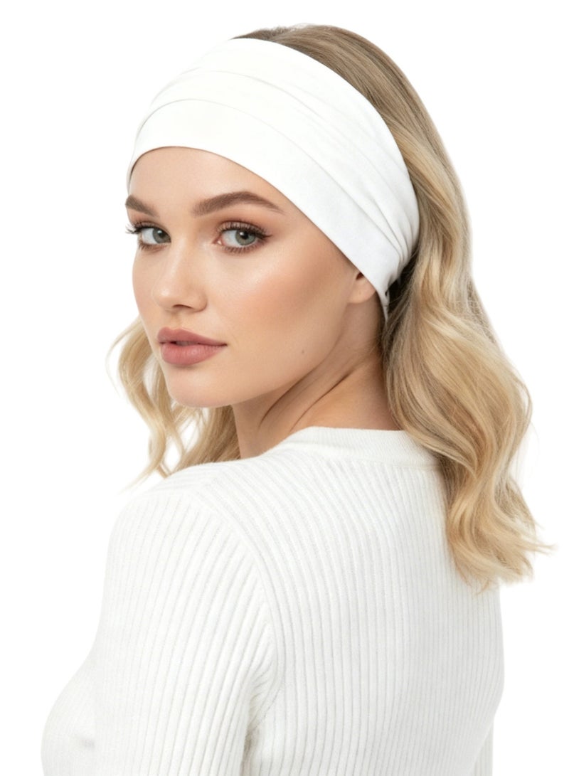 Hijab Scarf Solid Headwear Hijab Scarf for Travel Soft Cotton Crepe Crinkled Head Wrap Turban for Woman - Image 2