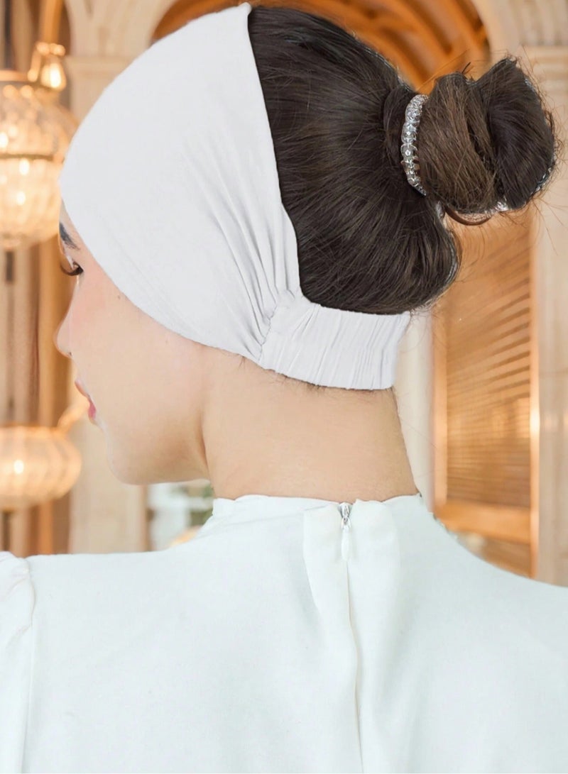 Hijab Scarf Solid Headwear Hijab Scarf for Travel Soft Cotton Crepe Crinkled Head Wrap Turban for Woman - Image 3