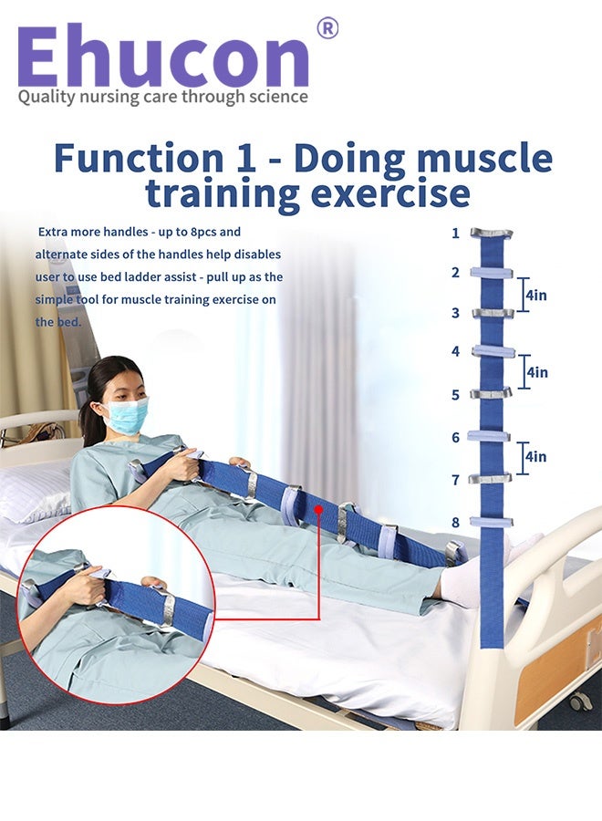 Ehucon Bed Ladder Assist,Pull Up Assist Ladder with Handle,Bed Rope Ladder for Seniors,Adaptive Bed Assistance Products,Mobility & Daily Living Aids for Elderly, Postoperative,Pregnant,etc. - 1 pcs  - Image 2