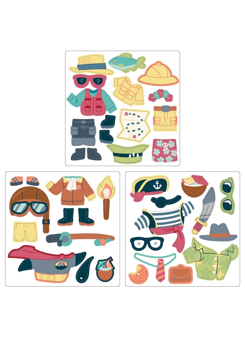 Stephen Joseph - Kids Travel Tin Magnetic Dress Up Doll	Shark And Tiger - Image 1