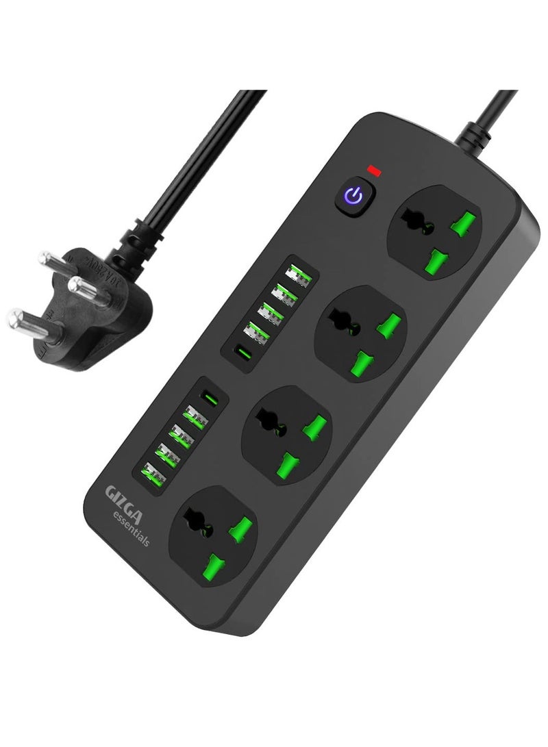 ELTRAZONE 8-Port USB Power Extension Board with 2 PD 20W Ports, Cable Protector & Wire Organizer Clips  - Image 1