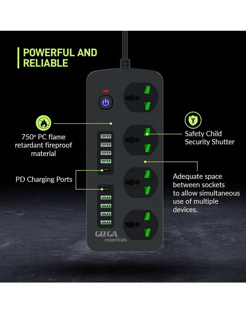 ELTRAZONE 8-Port USB Power Extension Board with 2 PD 20W Ports, Cable Protector & Wire Organizer Clips  - Image 2