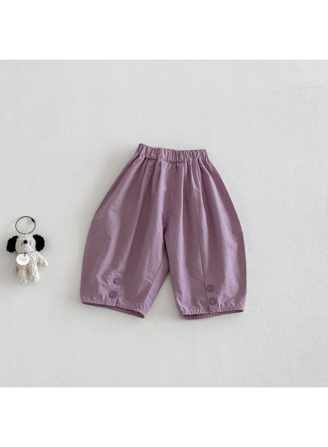 Baby Solid Color Casual Pants 2026 New Summer Boys' Fashion Korean Style Thin Pants Children's Design Sense Summer Clothing