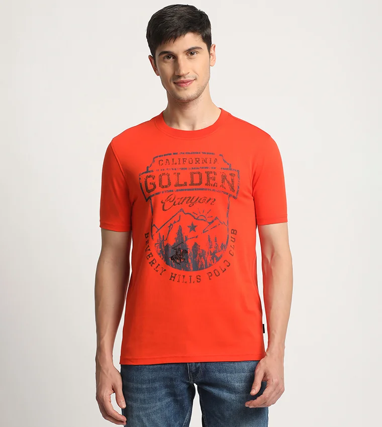 BEVERLY HILLS POLO CLUB Beverly Hills Polo Club Golden Canyon Print T Shirt