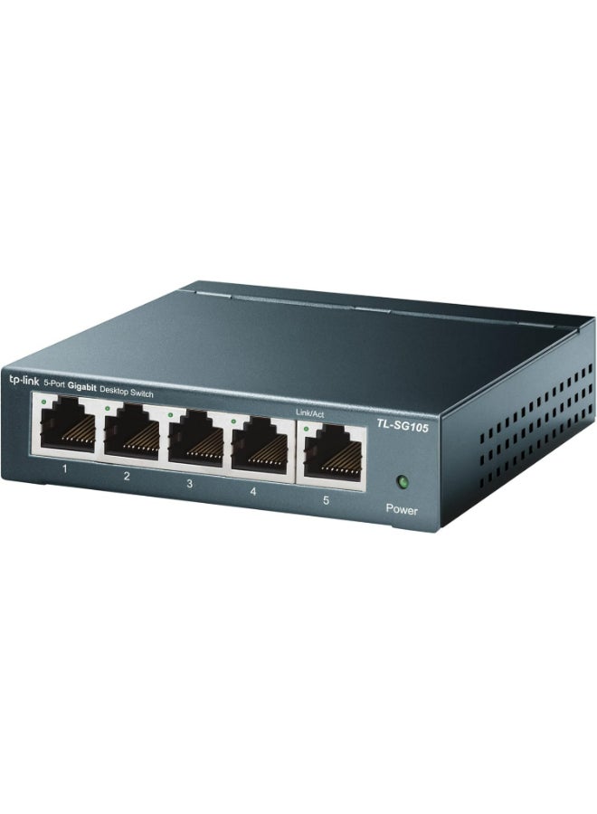 TP-LINK 5 Port Gigabit Unmanaged Ethernet Network Switch, Ethernet Splitter | Plug & Play | Fanless Metal Design | Shielded Ports | Traffic Optimization | Limited Lifetime Protection - TL-SG105 | Blue - Image 2