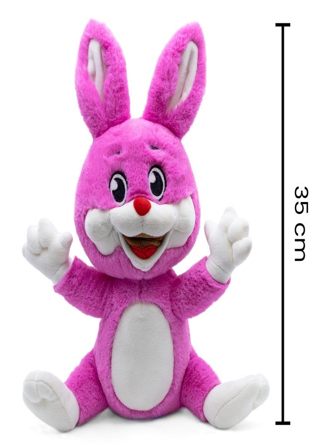 Mirada Cute Pink Happy Bunny Soft Toy | Super Cute & Cuddly Plush Rabbit Toy for Kids/Babies | Washable & Lightweight | Best Gift for Rakhi, Return Gifts, Birthday Parties - 25cm - Image 5