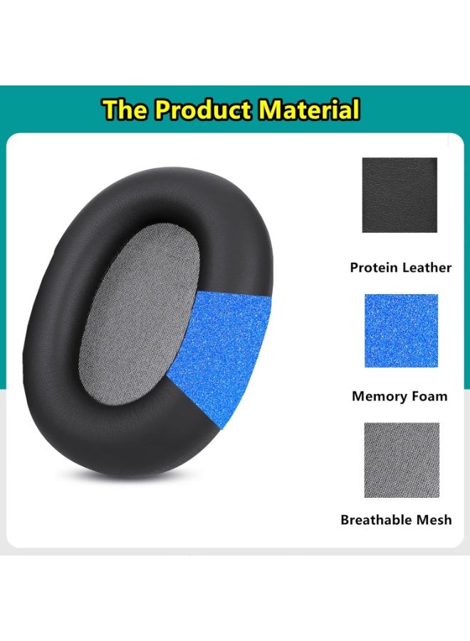 QIRG Earpads Cushions Replacement Compatible with Sony WH-1000XM6  Wireless Noise Canceling Headphones Protein Leather Ear Pads with High-Density Noise Isolation Foam- Black - Image 4