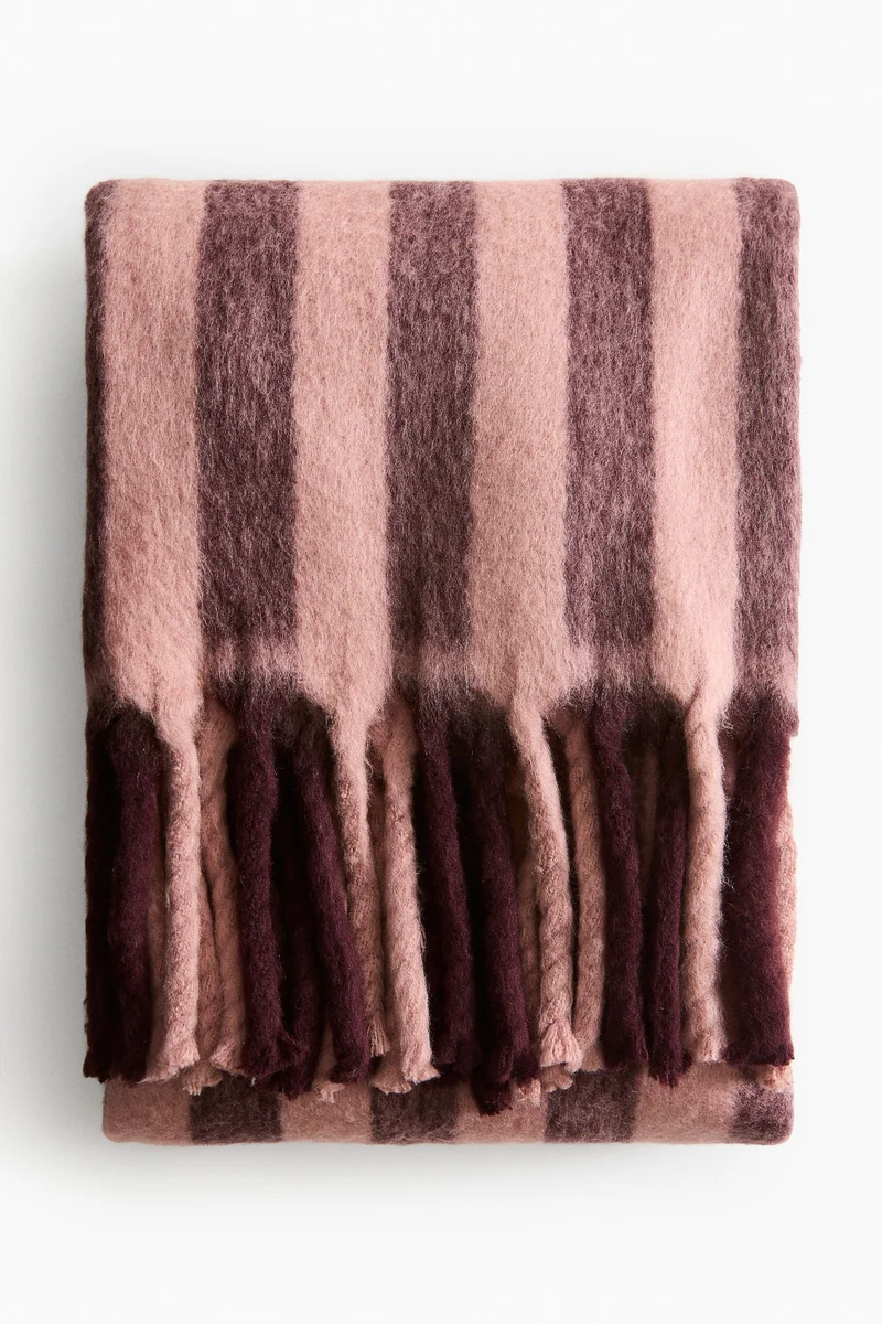 H&M Patterned wool-blend blanket