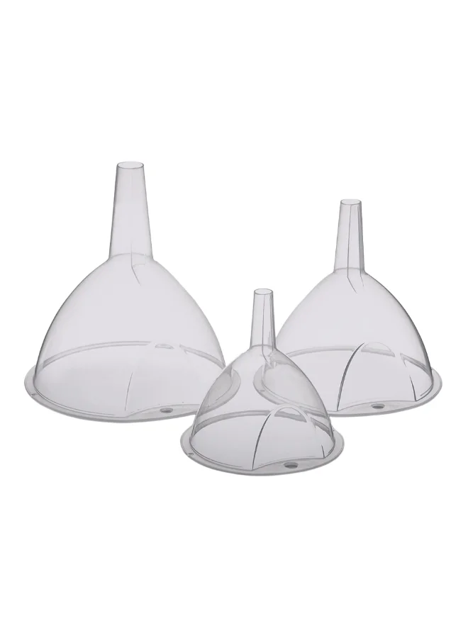 Five Simply Smart 3-Piece High Quality Kitchen Plastic Funnels Clear 15 x 14.3 x 14.3 cm 167721