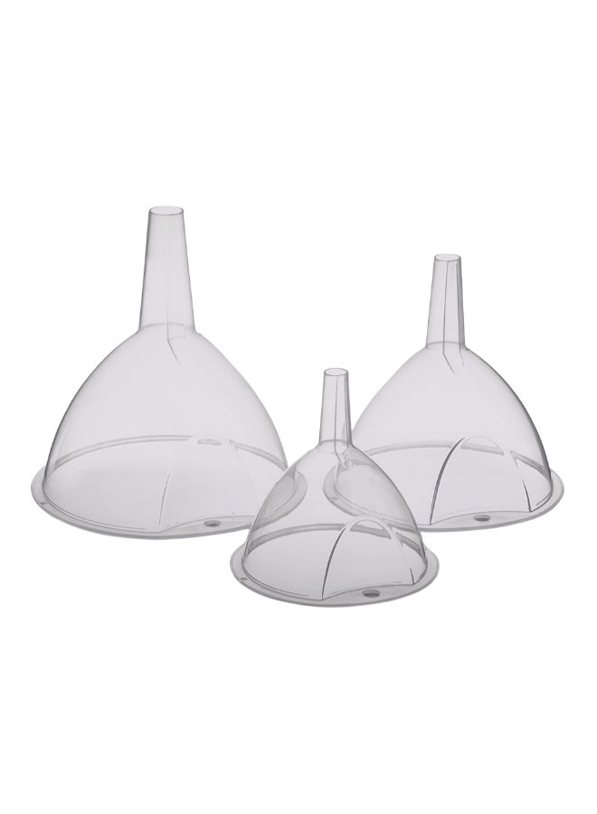 Five Simply Smart 3-Piece High Quality Kitchen Plastic Funnels Clear 15 x 14.3 x 14.3 cm 167721 - Image 1