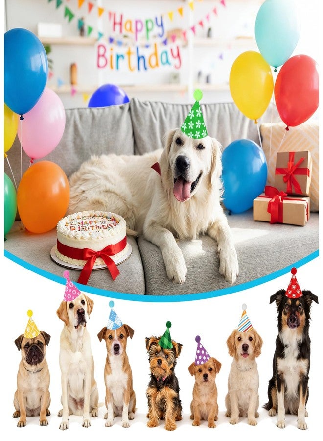 Draupnir 12 Pcs Mini Party Hats for Stuffed Animals Birthday Party Felt Cone Hats Cats Dogs Rabbit Dolls Puppies Assorted Animal Party Decorations - Image 5