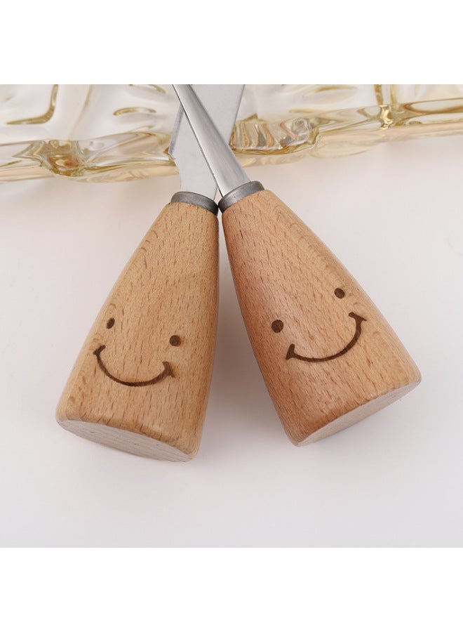 Smiley Tableware Creative Wooden Handle Tableware Korean Ins Creative Kitchen Gadgets  Kitchenware-Specifications:Smiley Beech—wheeled Shovel - Image 4