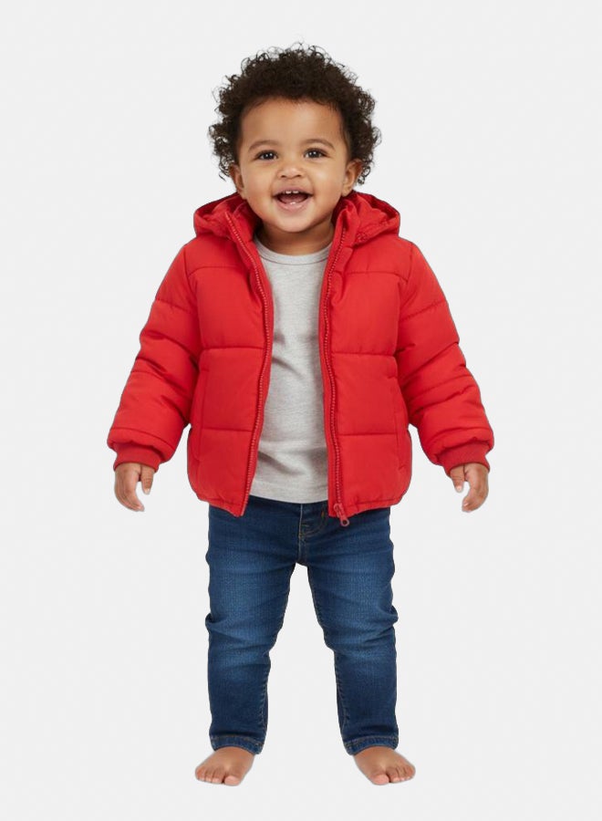 اوركيدز جاكيت مقاوم للماء للاطفال مع قبعة – أحمر - Image 1