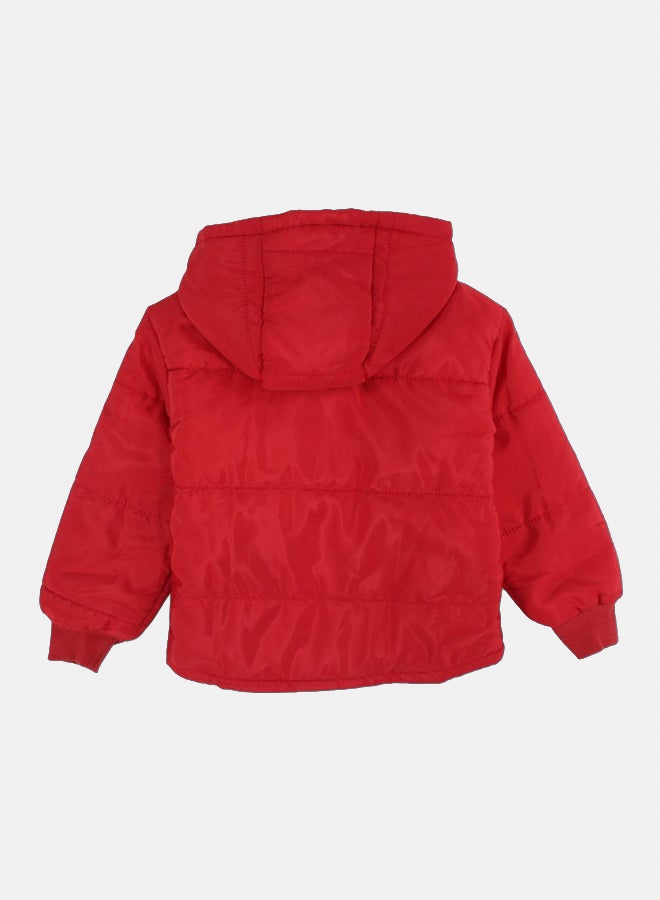 اوركيدز جاكيت مقاوم للماء للاطفال مع قبعة – أحمر - Image 3