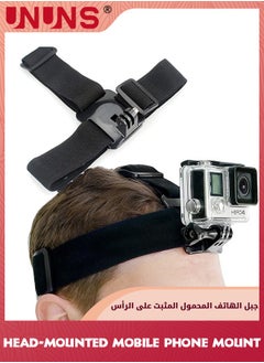 UNUNS حامل هاتف مثبت على الرأس، مجموعة حامل رأس، حامل تصوير مباشر خارجي لمشاهدة الفيديو من منظور الشخص الأول، مع مشابك الهاتف، حامل مشبك هاتف للرأس لمعظم هواتف الكاميرا، ملحقات GoPro  - Image 3