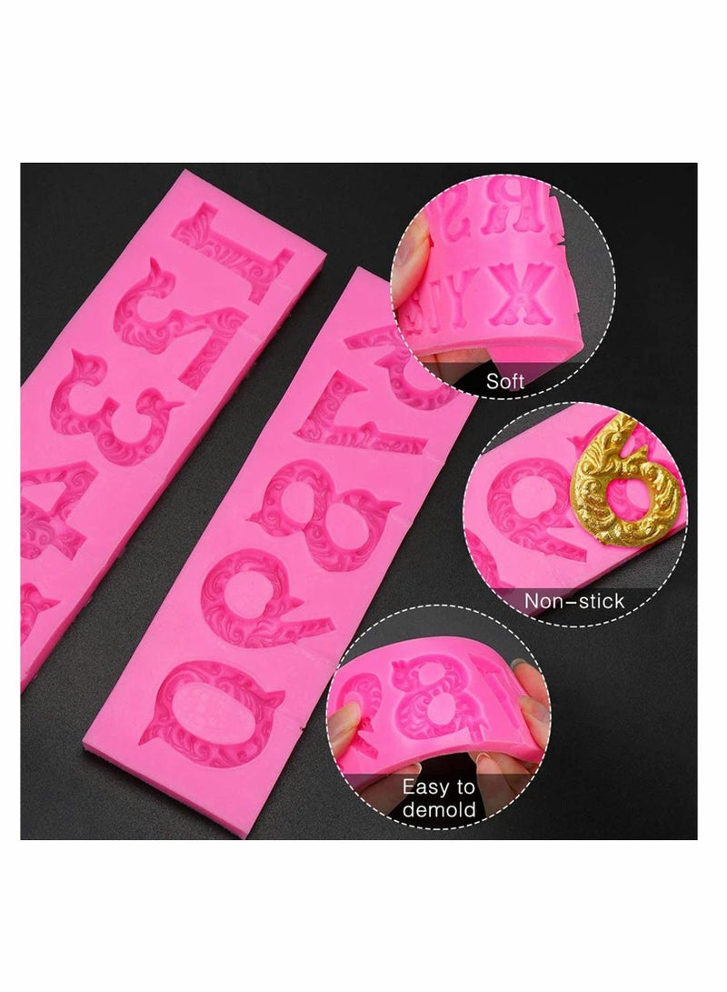 Y&D Cake Mold, Number 0-9 and Alphabet A-Z 3D Silicone Embossed Fondant Mold Lollipop Sticks Candy Letter Chocolate Decoration Tools for Birthday Party, Anniversary  - Image 3