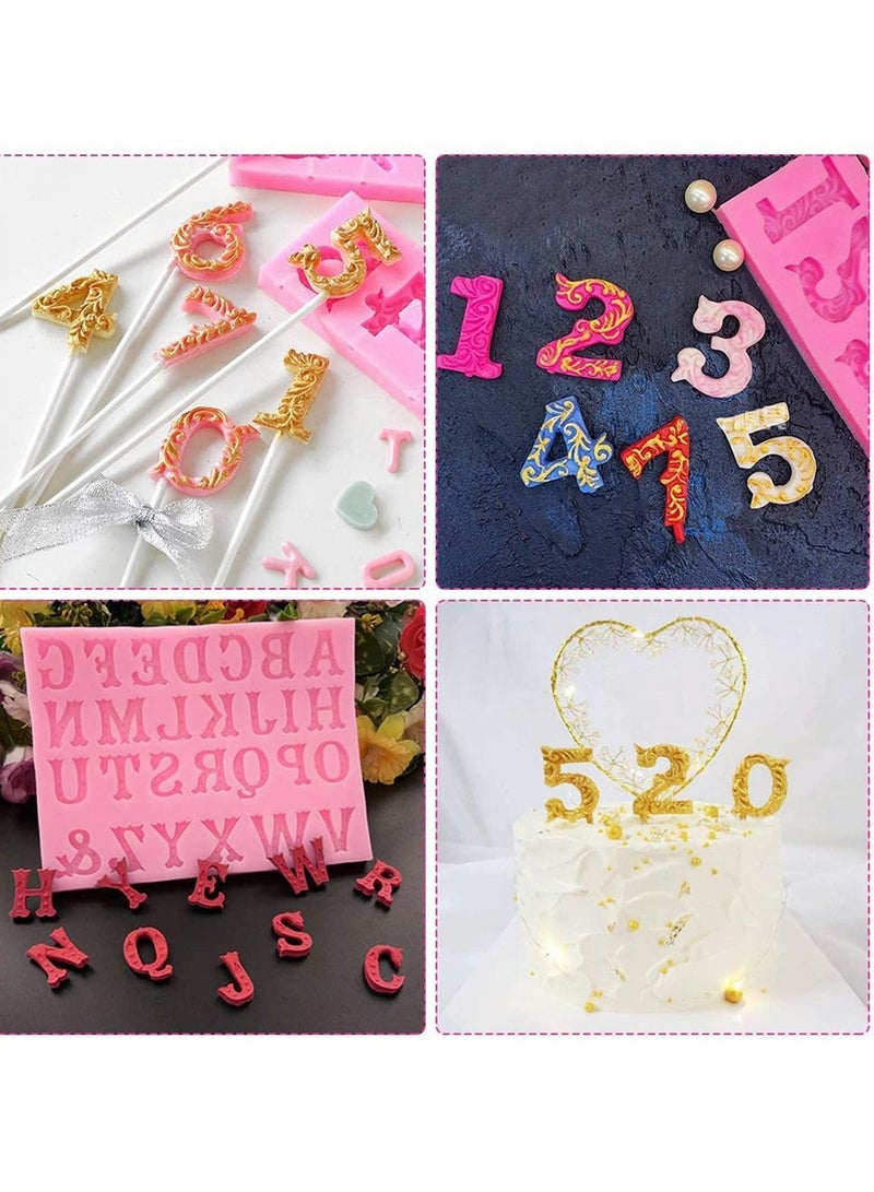 Y&D Cake Mold, Number 0-9 and Alphabet A-Z 3D Silicone Embossed Fondant Mold Lollipop Sticks Candy Letter Chocolate Decoration Tools for Birthday Party, Anniversary  - Image 4