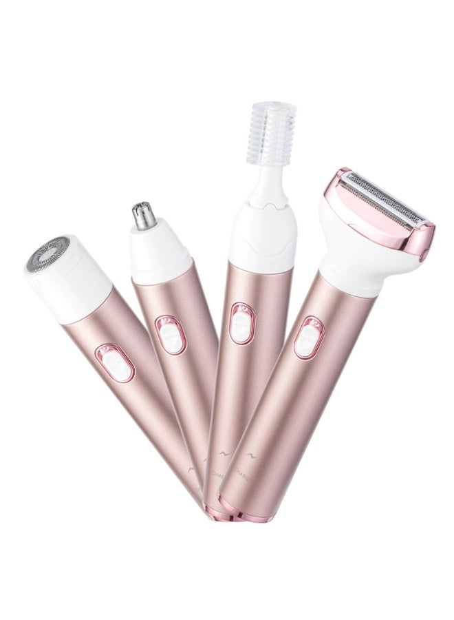 KADRAMA Electric Women's Shaver, 4-in-1 Shaver for Sensitive Areas, Face Legs Nose Underarms, Portable Bikini Trimmer for Wet and Dry Cordless Hair Removal, Removable Head - Pink - Image 5