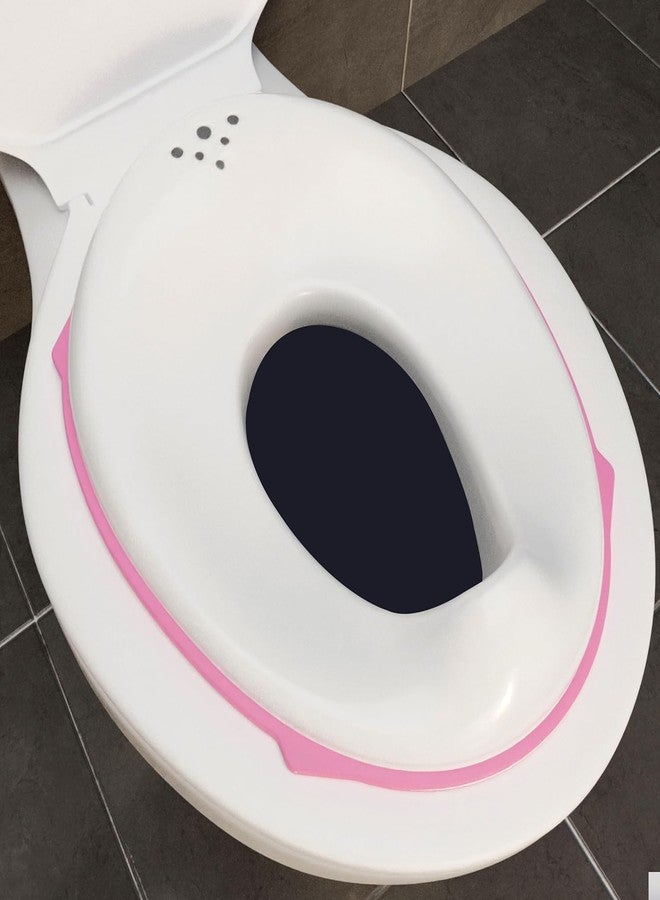 SARVANGAH Portable Baby Unisex Potty Training Toilet Seat with Non-Slip Base, Splash Guard, and Storage Hook - for 0-6 Year Child, Fits Round & Oval Toilets,Toddler Travel-Friendly New born (Pink) - Image 1