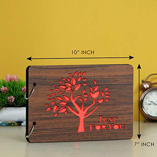 Webelkart Wooden DIY Photo Album Scrapbook Memory Book (26 x 16 x 4 cm, 30 Sheets) - Image 3