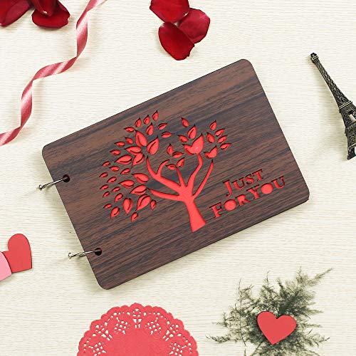 Webelkart Wooden DIY Photo Album Scrapbook Memory Book (26 x 16 x 4 cm, 30 Sheets) - Image 1