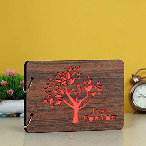 Webelkart Wooden DIY Photo Album Scrapbook Memory Book (26 x 16 x 4 cm, 30 Sheets) - Image 2