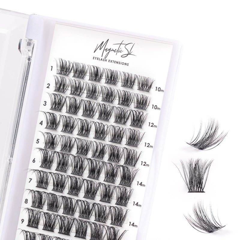 Magnetic SL Cluster Lashes 72 Individual Lashes Clusters Eyelash Extensions False Eyelashes DIY Lash Extension Kit Reusable False Eyelashes Natural Look Mix 10-16mm-DM17 - Image 1