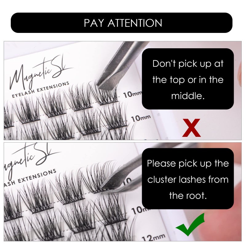 Magnetic SL Cluster Lashes 72 Individual Lashes Clusters Eyelash Extensions False Eyelashes DIY Lash Extension Kit Reusable False Eyelashes Natural Look Mix 10-16mm-DM17 - Image 4