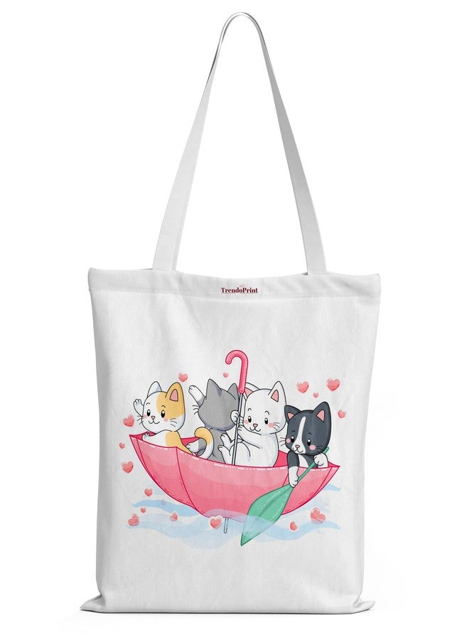 TrendoPrint College Tote Bag, Multi-Purpose Bag, Sturdy Canvas Bag With 15Kgs Capacity Shopping/Grocery Tote Bags For Women, Girls & Mens (NTB09) - Image 1