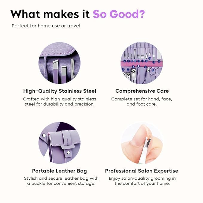 Bhujry Manicure and Pedicure Tool Kit Manicure Set Nail Clipper Kit Professional Manicure Set Stainless Steel Manicure Kit for Hand Care Foot Care - Image 5