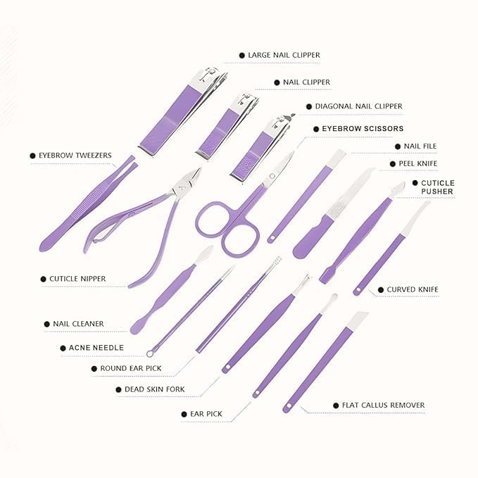 Bhujry Manicure and Pedicure Tool Kit Manicure Set Nail Clipper Kit Professional Manicure Set Stainless Steel Manicure Kit for Hand Care Foot Care - Image 4