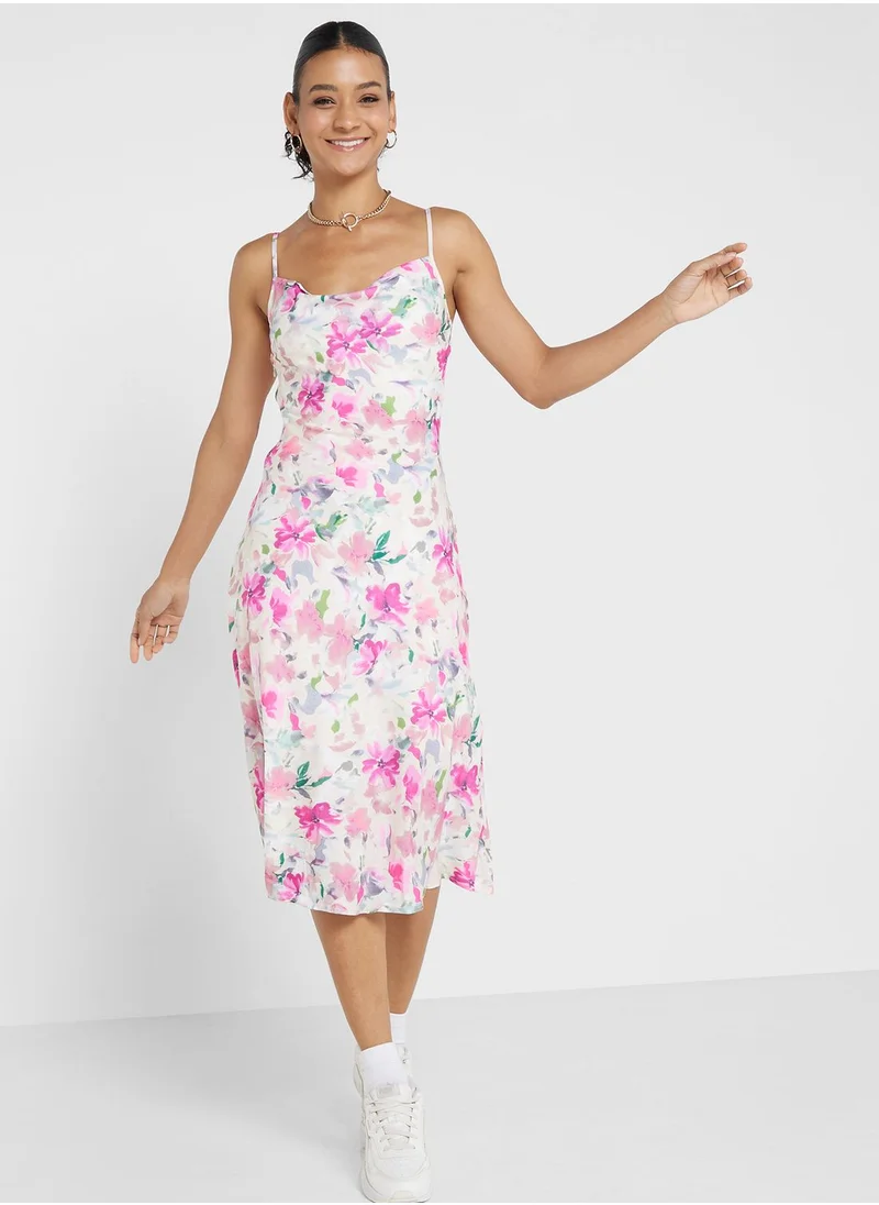 Ginger Strappy Floral Midi Dress