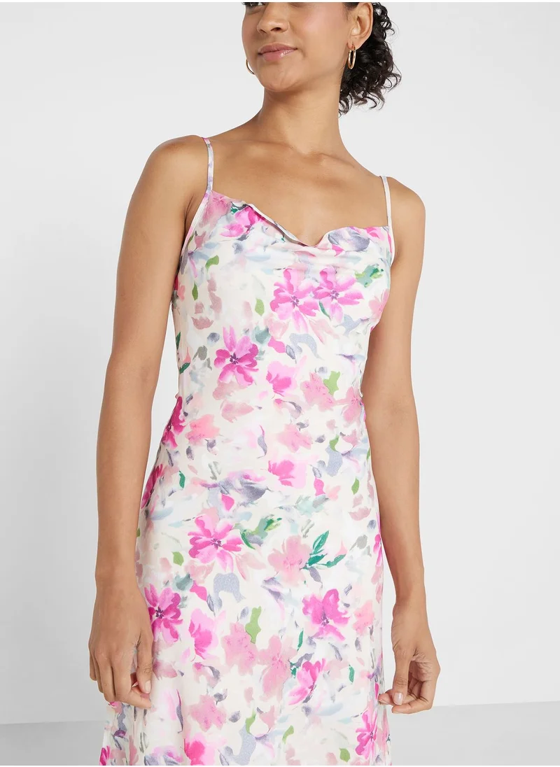 Ginger Strappy Floral Midi Dress