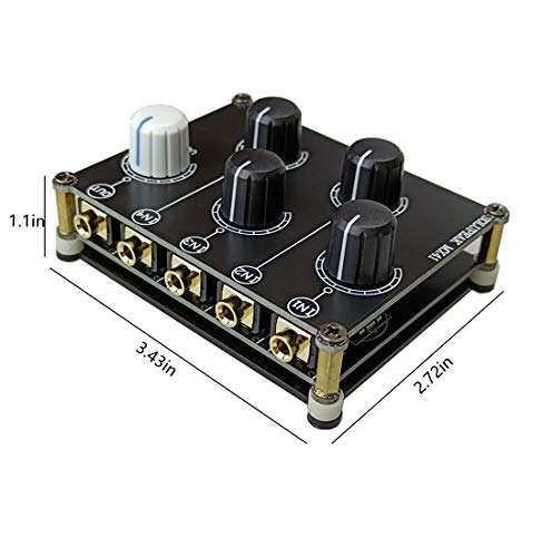 SOLUPEAK mini 4-way audio mixer Stereo 4-in-1-out AUX, Passive 3.5mm line levels control MX41 - Image 3