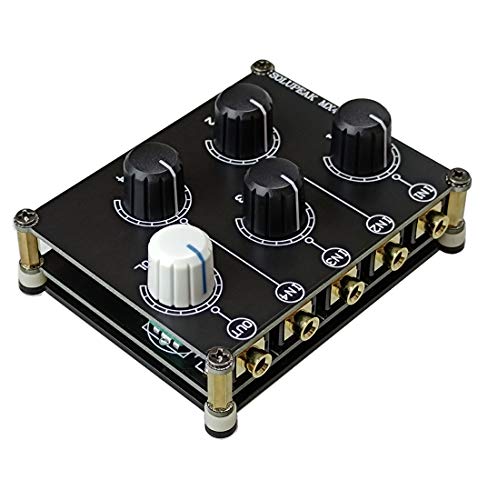 SOLUPEAK mini 4-way audio mixer Stereo 4-in-1-out AUX, Passive 3.5mm line levels control MX41 - Image 2